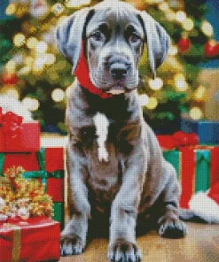 Christmas Weimaraner Diamond Painting