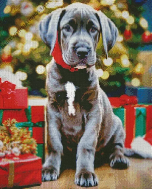 Christmas Weimaraner Diamond Painting