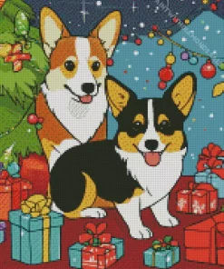 Christmas Welsh Corgis Diamond Painting