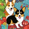 Christmas Welsh Corgis Diamond Painting