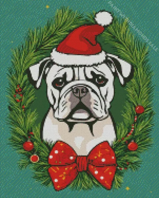 Christmas Bulldog Diamond Painting