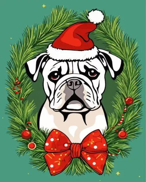 Christmas Bulldog Diamond Painting