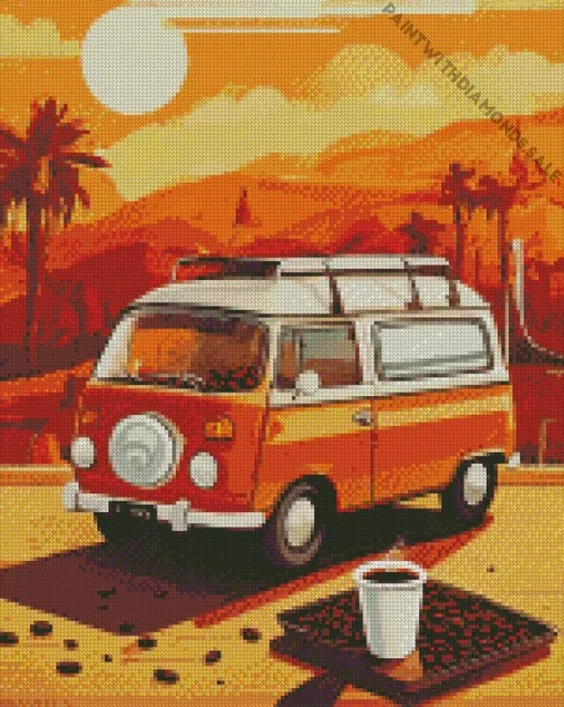 Classic Camper Van Diamond Painting