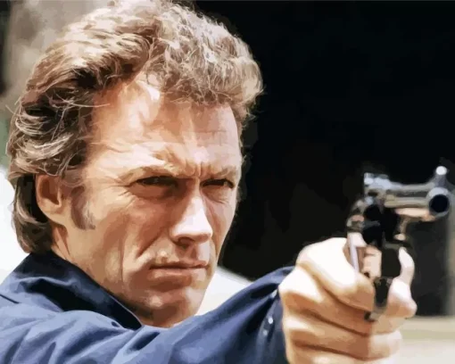 Clint Estwood In Dirty Harry With Gun Diamond Painting