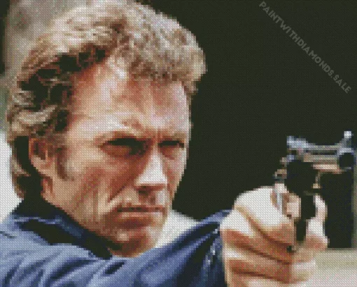 Clint Estwood In Dirty Harry With Gun Diamond Painting