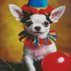 Clown Chihuahua Dog Diamond Painting