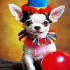 Clown Chihuahua Dog Diamond Painting