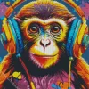 Colored Dj Monkey Diamond Painting