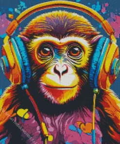 Colored Dj Monkey Diamond Painting