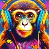 Colored Dj Monkey Diamond Painting