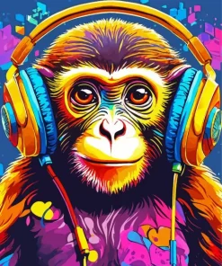 Colored Dj Monkey Diamond Painting