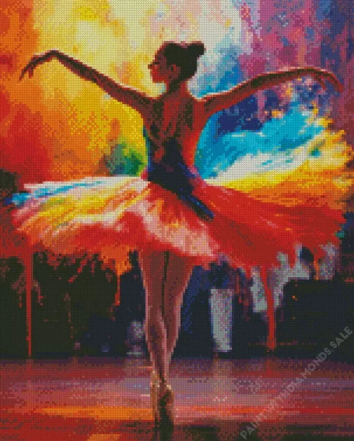 Colorful Ballet Girl Diamond Painting