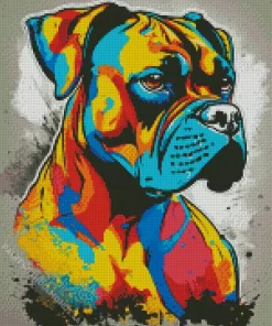 Colorful Boxer Dog Diamond Painting