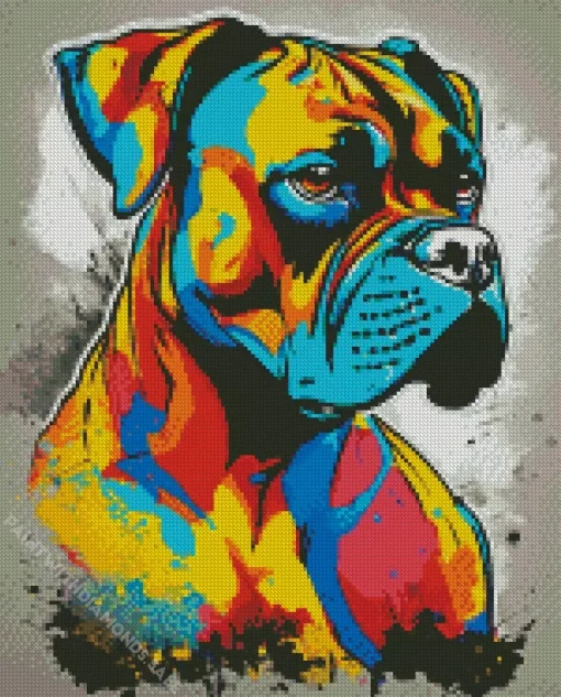 Colorful Boxer Dog Diamond Painting