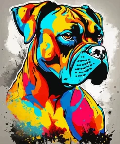 Colorful Boxer Dog Diamond Painting