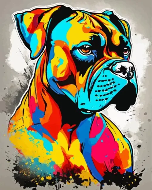 Colorful Boxer Dog Diamond Painting