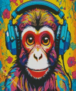 Colorful Dj Monkey Diamond Painting