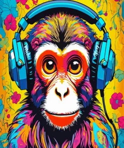 Colorful Dj Monkey Diamond Painting