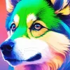 Colorful Husky Diamond Painting