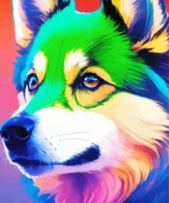 Colorful Husky Diamond Painting