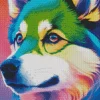 Colorful Husky Diamond Painting