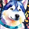 Colorful Husky Dog Diamond Painting