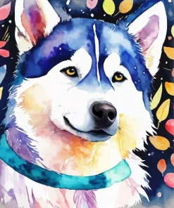 Colorful Husky Dog Diamond Painting