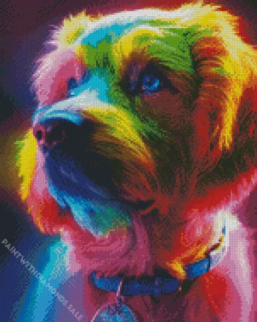 Colorful Irish Setter Dog Diamond Painting