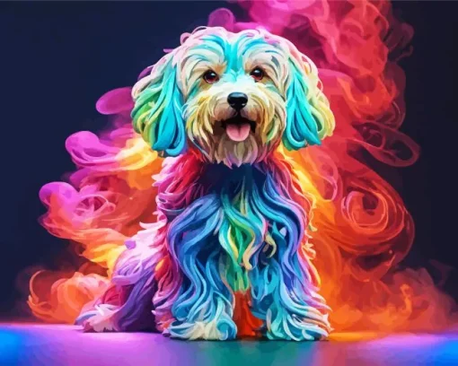 Colorful Tibetan Terrier Diamond Painting