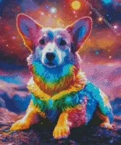 Colorful Welsh Corgi Diamond Painting