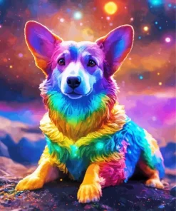 Colorful Welsh Corgi Diamond Painting