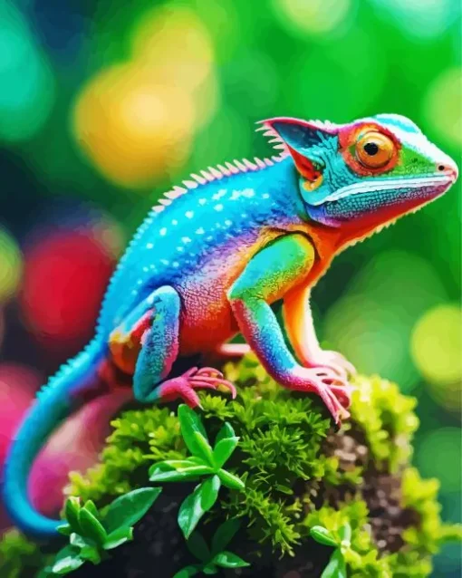 Colorful Cute Chameleon Diamond Painting