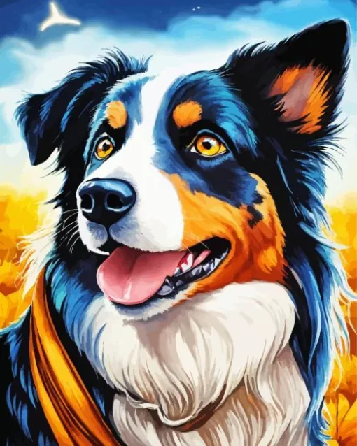 Cute Australian Shepherd Diamond Painting