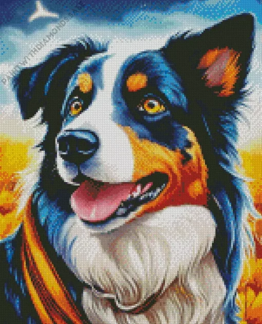 Cute Australian Shepherd Diamond Painting