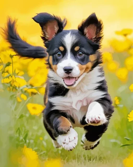 Cute Australian Shepherd Puppy Diamond Painting