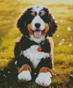 Cute Bernedoodle Diamond Painting