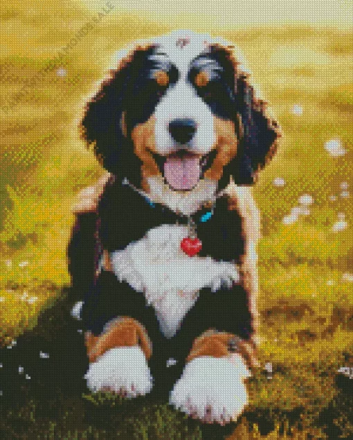 Cute Bernedoodle Diamond Painting