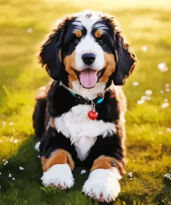 Cute Bernedoodle Diamond Painting