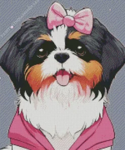 Cute Bernedoodle Dog Diamond Painting