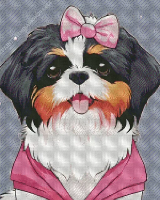 Cute Bernedoodle Dog Diamond Painting