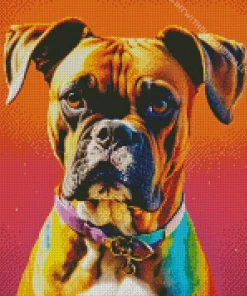 Boxer Dogs With Sunset Cute Boxer Dog Diamond Painting