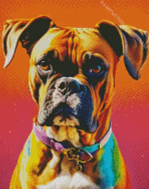 Boxer Dogs With Sunset Cute Boxer Dog Diamond Painting