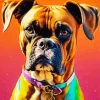 Boxer Dogs With Sunset Cute Boxer Dog Diamond Painting