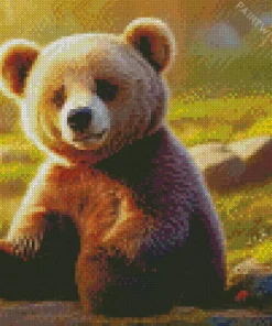 Cute Brown Bear Diamond Painting