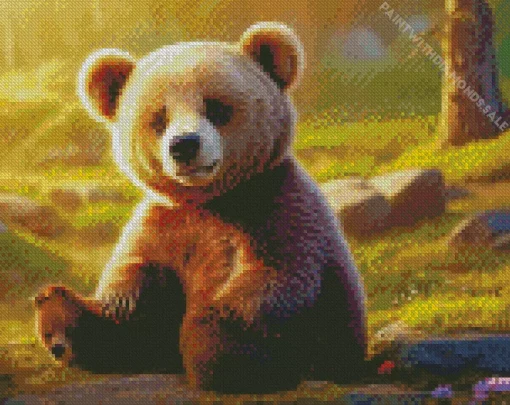 Cute Brown Bear Diamond Painting