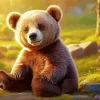 Cute Brown Bear Diamond Painting