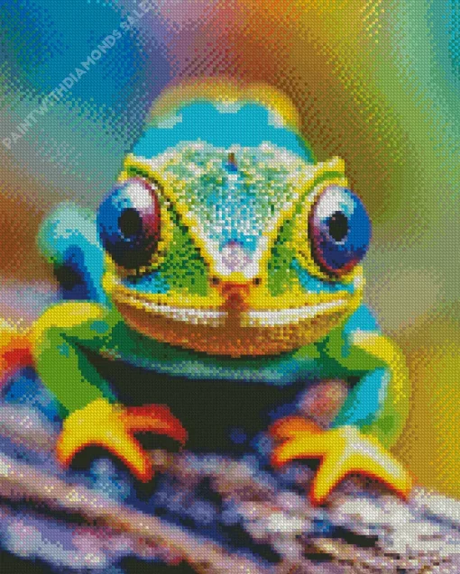 Cute Chameleon Diamond Painting