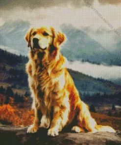 Cute Golden Retriever Diamond Painting