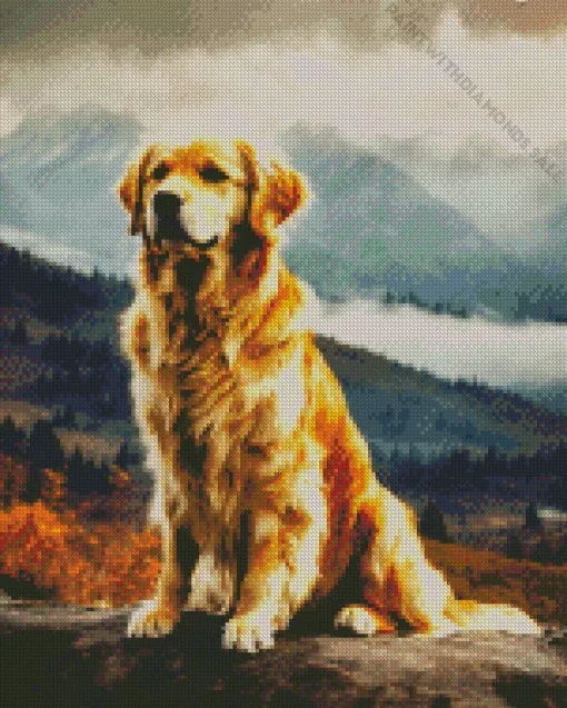 Cute Golden Retriever Diamond Painting