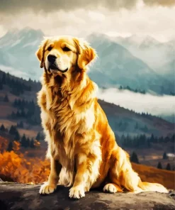 Cute Golden Retriever Diamond Painting